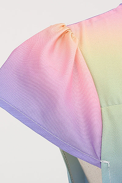 Regenbogenkleid im Vintage-Stil der 50er Jahre