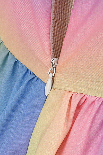 Regenbogenkleid im Vintage-Stil der 50er Jahre