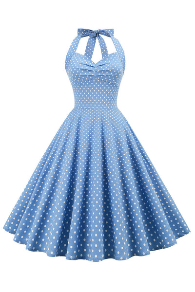 Rückenfreies Retro-Kleid mit Polka Dots für Damen