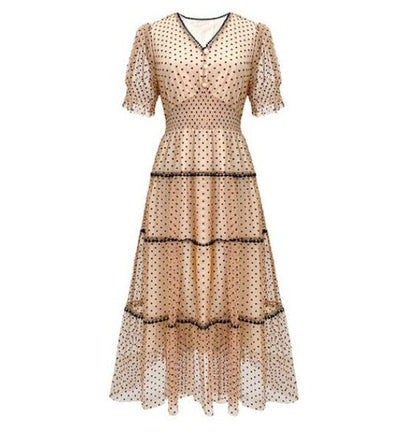 40er Jahre Vintage Champagnerkleid