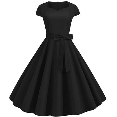 50er Jahre Vintage Schwarzes Kleid