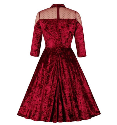 60er Jahre Vintage Burgunder Kleid