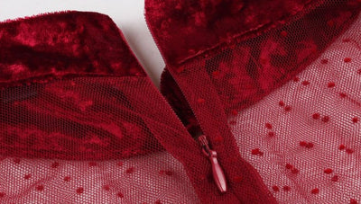 60er Jahre Vintage Burgunder Kleid