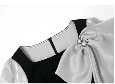 Petite schwarzes Vintage-Kleid