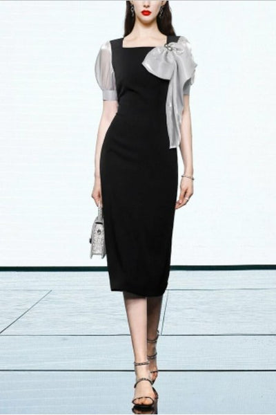 Petite schwarzes Vintage-Kleid