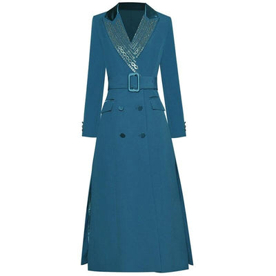 Winter 40er Jahre Kleid Blau