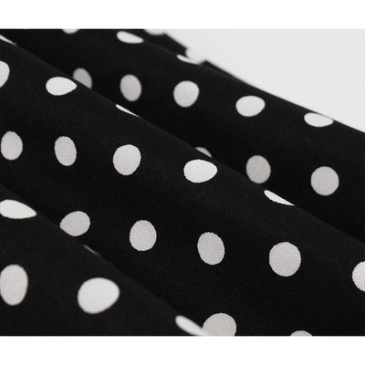 1950er Jahre American Vintage Schwarz Weiß Polka Dot Kleid