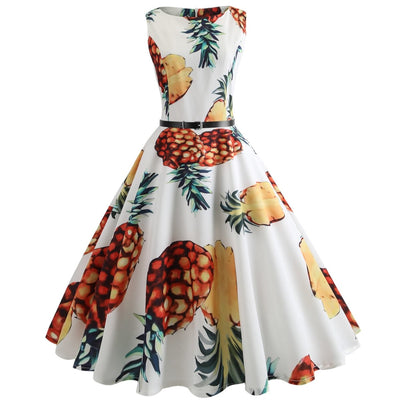 Ananas-Pin-Up-Kleid im Stil der 50er Jahre