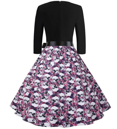 50er Jahre Pin-Up-Totenkopfkleid