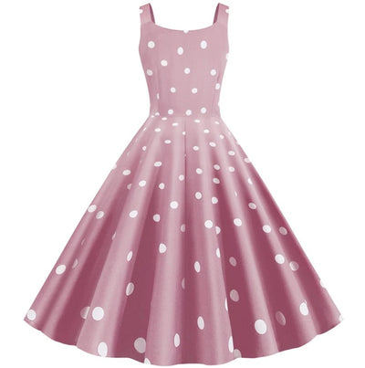 50er-Jahre-Pin-Up-Rosa-Kleid