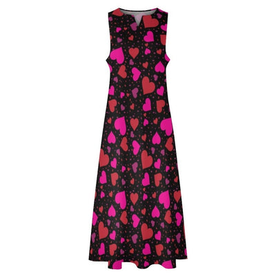 Schickes herzförmiges 70er-Jahre-Kleid