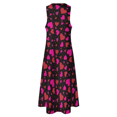 Schickes herzförmiges 70er-Jahre-Kleid