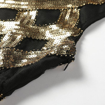 Vintage 20er Jahre Kleid Schwarz Gold