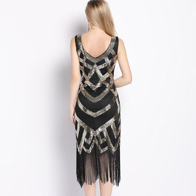 Vintage 20er Jahre Kleid Schwarz Gold