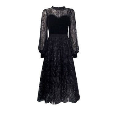 Vintage Chic 40er Jahre Spitzenkleid Schwarz
