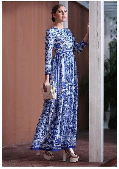 Plus Size 40er Jahre Kleid Blau