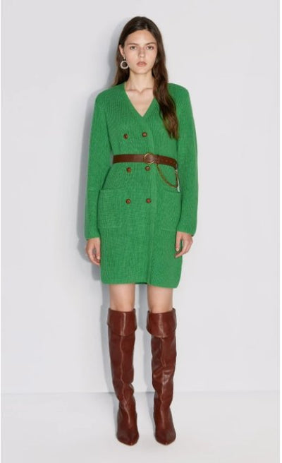 40er-Jahre-Kleid mit grünen Taschen