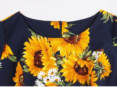 50er-Jahre-Langarmkleid