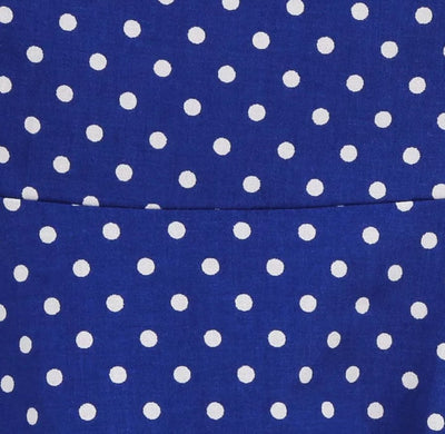 Blaues Kleid mit weißen Polka Dots Vintage