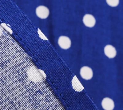 Blaues Kleid mit weißen Polka Dots Vintage