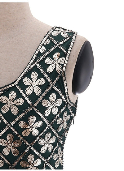 20er Jahre Charleston Kleid – Grün & Gold