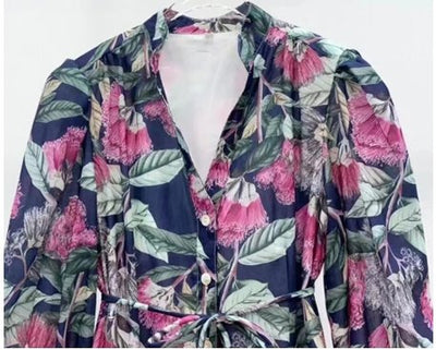 40er-Jahre-Minikleid mit Blumenmuster