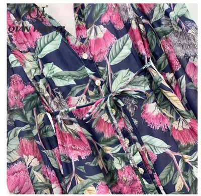 40er-Jahre-Minikleid mit Blumenmuster