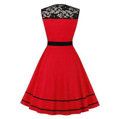 Vintage Rockabilly Rotes Abendkleid