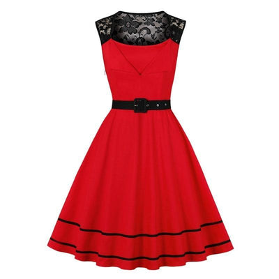 Vintage Rockabilly Rotes Abendkleid