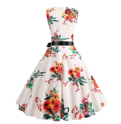 Vintage Beige und Rosa ausgestelltes Kleid