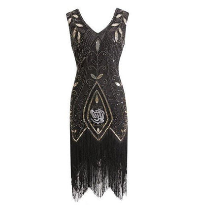 Schwarzes Damenkleid aus den 1920er Jahren