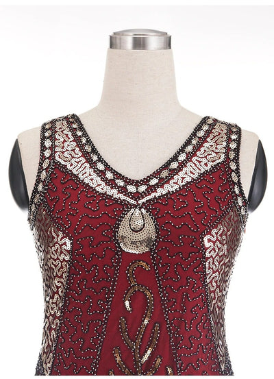 Gatsby-Kleid – Charleston-Rot