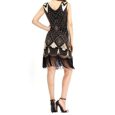 Schwarzes schickes Gatsby-Kleid