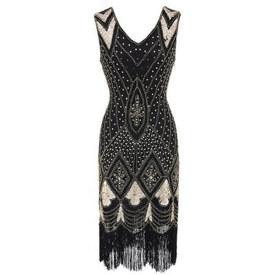 Schwarzes schickes Gatsby-Kleid