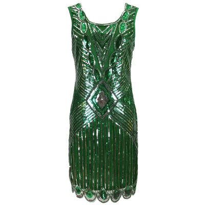 Grünes kurzes Gatsby-Kleid