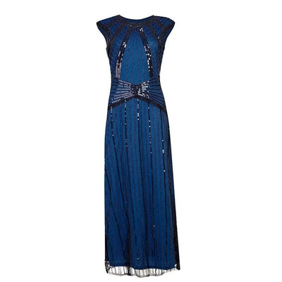 Schickes langes Gatsby-Kleid in Marineblau