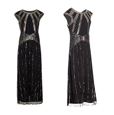 Langes schwarzes Gatsby-Kleid
