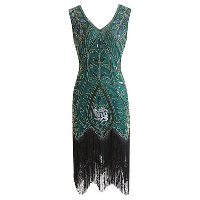 Grünes Gatsby-Federkleid
