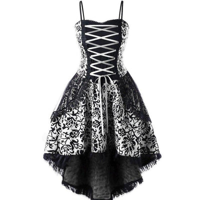 Schwarzes Vintage 50er Jahre Gothic Kleid