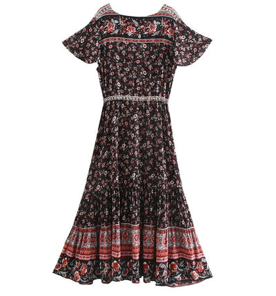 Maxikleid im 70er-Jahre-Stil in Schwarz