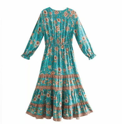 Maxikleid im 70er-Jahre-Stil