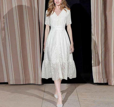 Weißes Vintage Hochzeitskleid