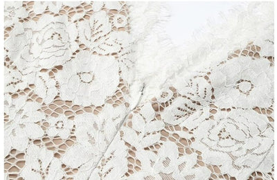 Vintage weißes Spitzenhochzeitskleid