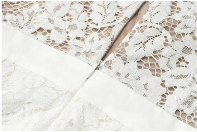 Vintage weißes Spitzenhochzeitskleid