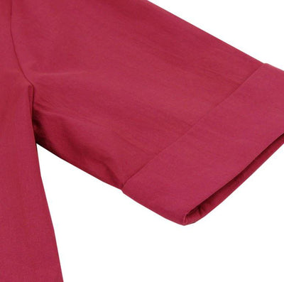 Burgunderrotes 60er-Jahre-Retro-Kleid