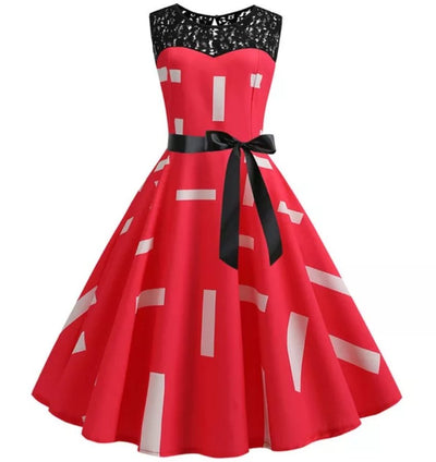 Vintage Trapezkleid mit Spitzenkragen