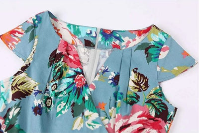 Geblümtes Vintage Tunikakleid