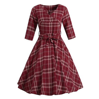 Vintage 3/4 Kleid Burgund 1960