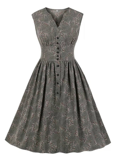 Vintage Kleid 50 Grau