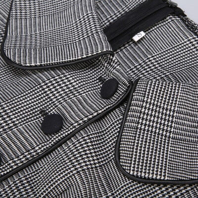 Vintage-Kleid 50 Grau mit kurzen Ärmeln